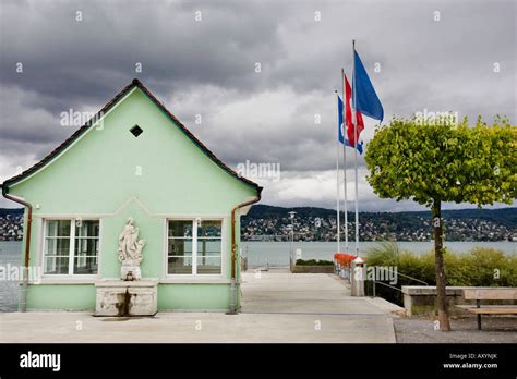 Boathouse in Kilchberg, along the Lake of Zurich, Switzerland Stock ...