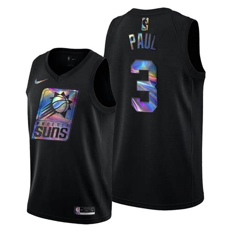 Men Phoenix Suns Chris Paul Iridescent Holographic Black Limited ...