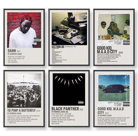 IZOOMIHOME Kendrick Lamar Poster, Album Cover Limited Edition Posters, Music Posters (Set of 6 ...