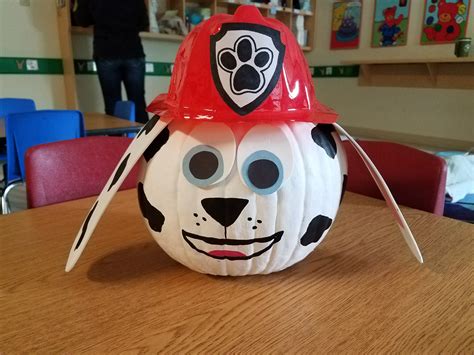 Marshall Paw Patrol painted pumpkin | Pumpkin halloween costume ...