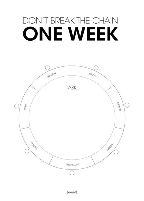 One week – Don’t break the chain wheel – Habit making poster – Organicers organize nicer with ...