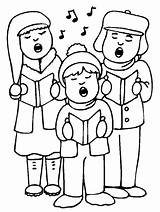 Children Singing Coloring Page sketch template