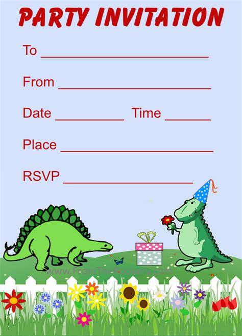 Printable Dinosaur Birthday Invitations