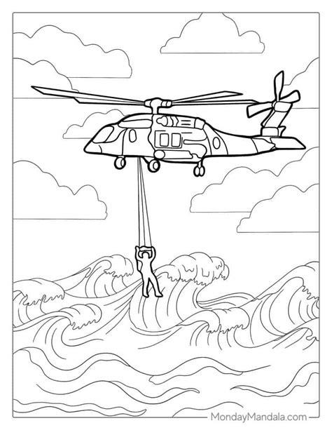 Coast Guard Helicopter Coloring Pages