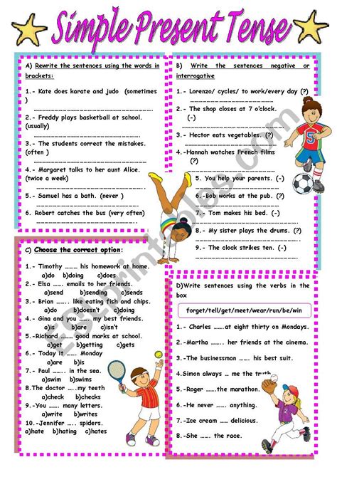 Simple Present Tense - ESL worksheet by mariaah