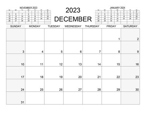 december 2023 calendar free printable calendar - december 2023 print ...