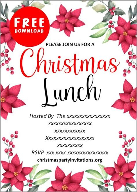 Free Printable Christmas Luncheon Invitations … | Christmas luncheon invitation, Free printable ...