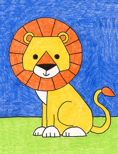 How to Draw a Lion Easy Tutorial and Lion Coloring Page