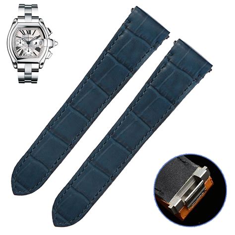 Blue Leather Strap for Cartier Roadster in Crocodile Grain with Quick-Release System | Parts For ...