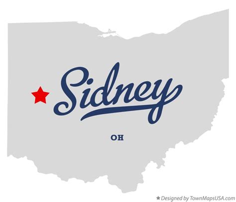 Map of Sidney, OH, Ohio