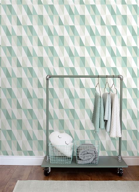 4060-138920 - Inez Teal Geometric Wallpaper - by Chesapeake