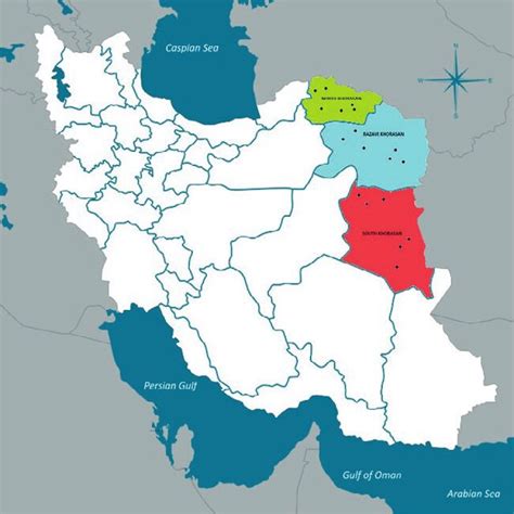 Different sites location of North, Razavi, and South Khorasan provinces... | Download Scientific ...