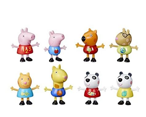 Peppa Pig Figure 8-Pack Toy Includes Peppa Pig, George Pig, Peggi Panda, Candy Cat and more ...