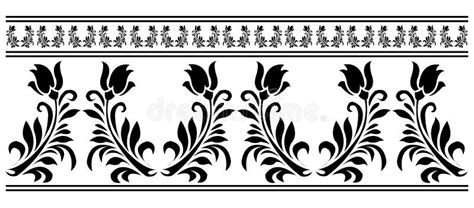 Saree Border Design Concept of Flower Petals and Leaves Stock Vector - Illustration of ethnic ...