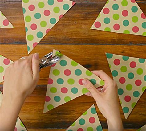 DIY Leftover Wrapping Paper Flag Garland