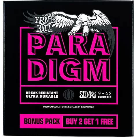 Ernie Ball Super Slinky Paradigm Electric Guitar Strings 3-Pack .009 ...