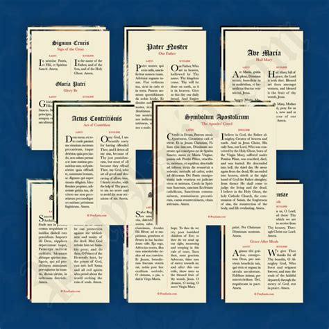 Latin-English Prayer Card Variety Pack - The Founders Tradin Post