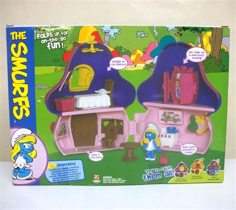 2008 Smurfette's Mushroom House playset Smurfs action figures set Play ...