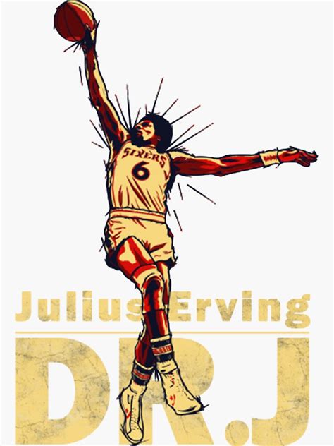 "Julius Erving Dunk" Sticker by maylily0845 | Redbubble