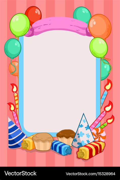 Colorful birthday party invitation template Vector Image