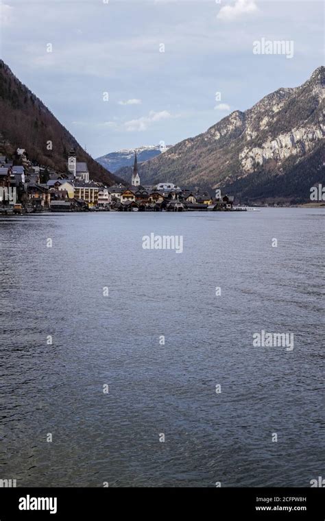 View of Hallstatt Lake and Village, Austria Stock Photo - Alamy