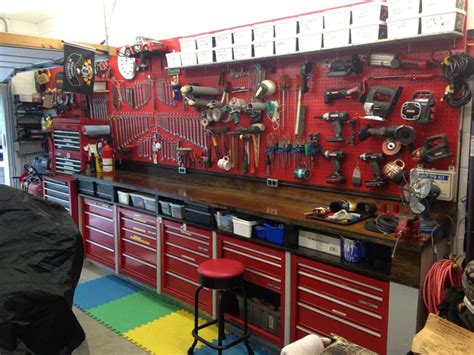 Red Garage | Workshop storage, Garage tool storage, Garage workshop