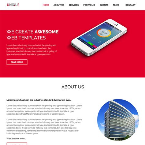 Unique Free Responsive Website Template