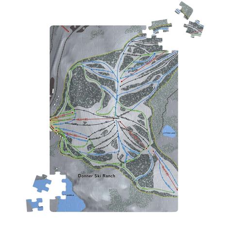 Donner Ski Ranch, California Ski Trail Map Puzzle | Map puzzle, California ski resorts, Skiing