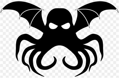 Cthulhu Symbol Clip Art, PNG, 2400x1569px, Cthulhu, Bat, Black, Black And White, Character ...