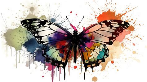 Butterfly Watercolor An Abstract In Splashes Backgrounds | PSD Free ...