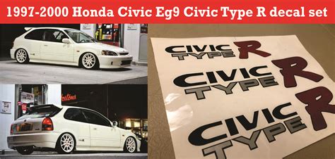 97-00 Honda Civic Type R decals set by Eurodecals | Lazada PH