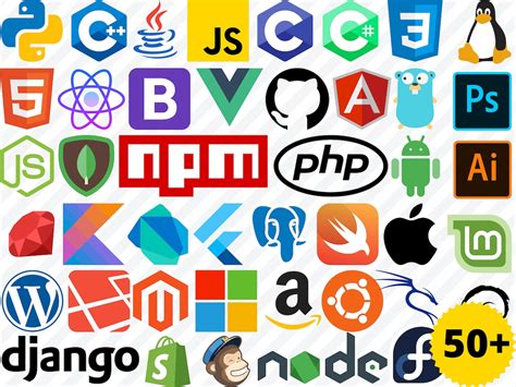 50 Programming Language, Software and Technology Logo Svg File - Etsy UK