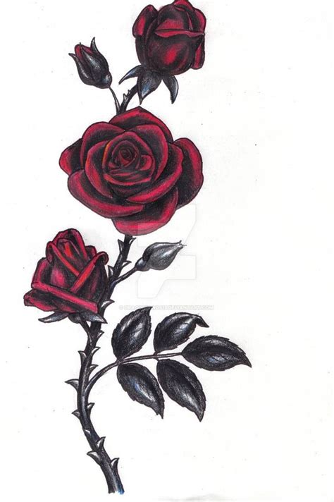 Gothic Rose by Dragonwings13 on DeviantArt | Rose vine tattoos, Rose drawing tattoo, Rose drawing