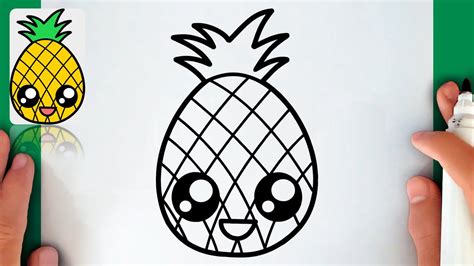 HOW TO DRAW A CUTE PINEAPPLE