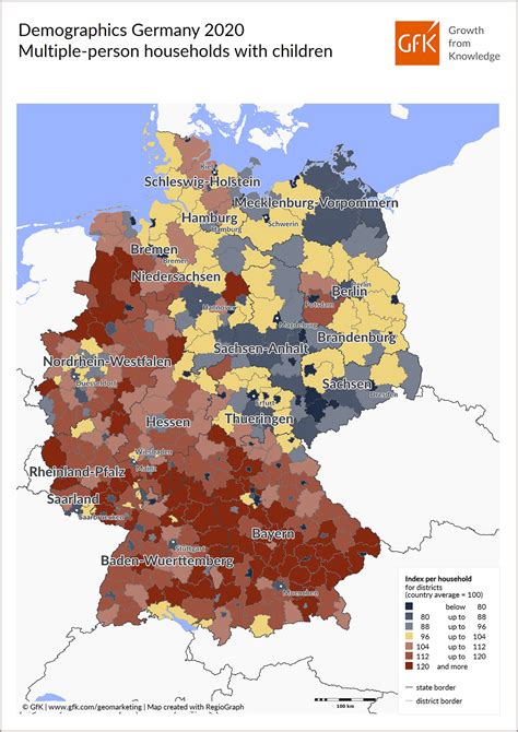 Map of the Month: Multiple-person households with children, Germany 2020