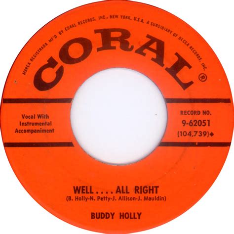 Buddy Holly – Well.... All Right / Heartbeat (1958, Orange, Vinyl) - Discogs