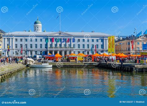 South Harbor, Market, City Hall, Lutheran Cathedral, in Helsinki Editorial Photography - Image ...