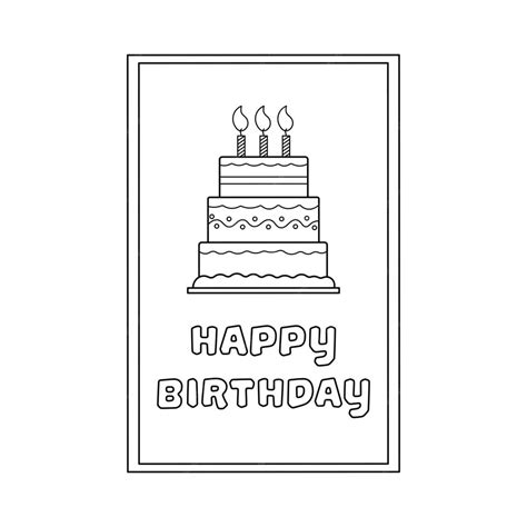Premium Vector | Hand drawn kids drawing vector illustration happy birthday cake card flat ...
