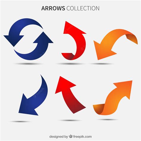 Premium Vector | Set of colored arrows