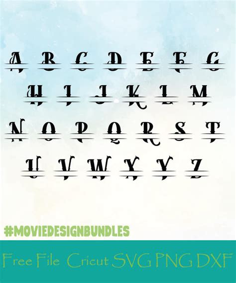 SPLIT MONOGRAM ALPHABET STYLE 15 FREE DESIGNS SVG, PNG, DXF FOR CRICUT ...