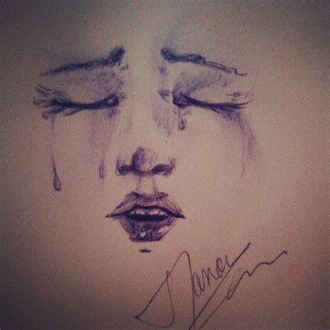 Sometimes it’s hurt #sketch #women #girl #cry #pencil #bic #blue #night ...
