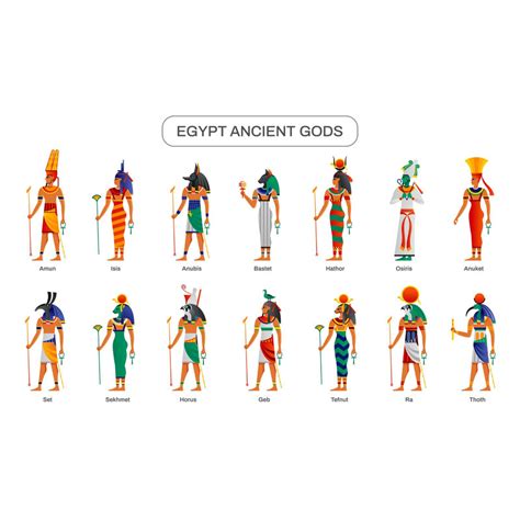 Egypt Ancient Gods Vector Illustration Concept