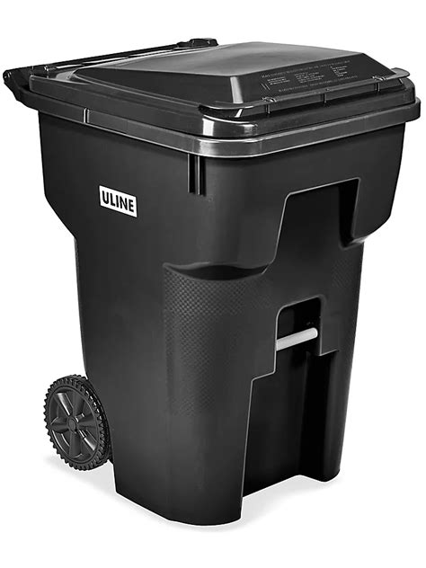 Uline Trash Can with Wheels - 95 Gallon, Black H-7938BL - Uline