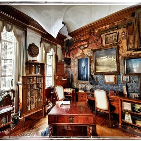 The study of an explorer in the clue mansion Antiques | Stable Diffusion