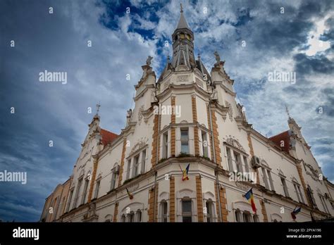 Picture of the entrance to the city administration of Caransebes, also ...