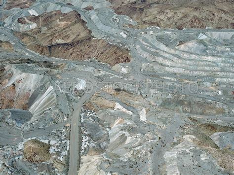 aerial view The environmental impact of mining at Eagle Mountain iron open pit mine, the mine ...