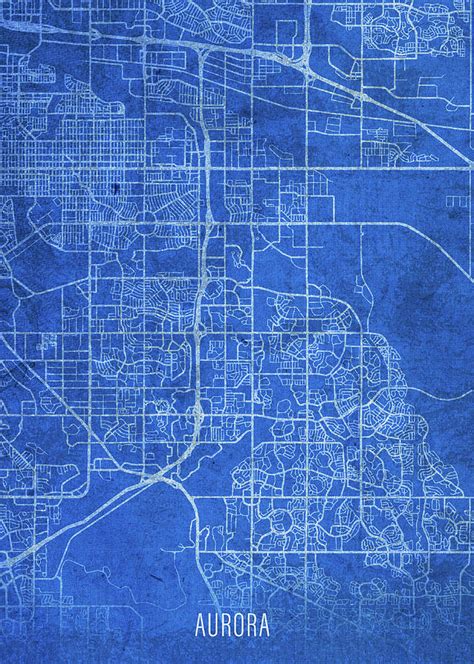 Aurora Colorado City Street Map Blueprints Mixed Media by Design Turnpike - Fine Art America