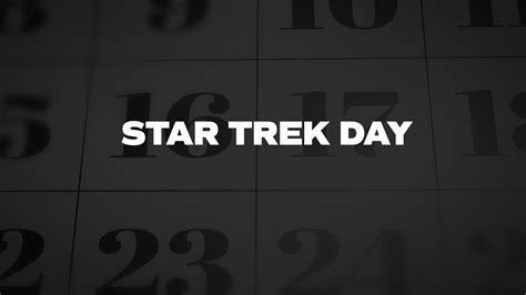 Star Trek Day - List of National Days