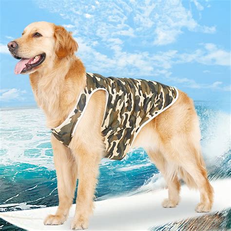 PACGOTH Large Dogs Vests Pet Dog Clothes for Summer Army Green Soft ...