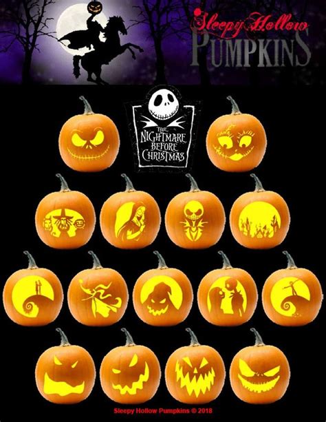 Nightmare Before Christmas Pumpkin Carving Patterns - Etsy | Christmas pumpkins, Halloween ...